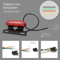 Luz trasera de freno intermitente roja y azul para bicicleta eléctrica, luz de seguridad LED impermeable para conducción nocturna, batería