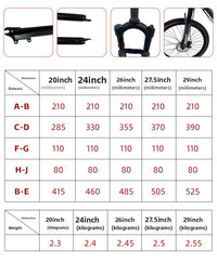 20inch-29inch Mountain bike front fork lockout front fork disc brake B-pillar shock absorber