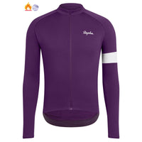 Winter Thermal Fleece Cycling Jersey Long Sleeve, Road & MTB Unisex Fleece Bike Shirt