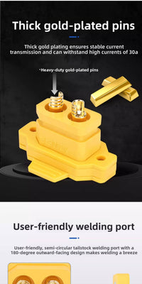 XT60/XT90 fixed male and female sockets, gold-plated high-current model aircraft ESC charging power plug connector