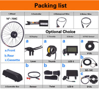 Kit de conversión de bicicleta eléctrica Bafang de 500 W con rueda motorizada de cubo de 36 V/48 V
