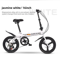 Bicicleta plegable de 12 a 20 pulgadas: minibicicleta urbana sin montar con frenos de disco