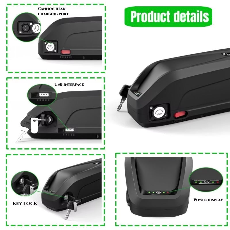 Ebike battery pack, Hailong model, 48V, 52V, 72V, high-capacity lithium iron phosphate battery pack