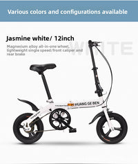 Bicicleta plegable de 12 a 20 pulgadas: minibicicleta urbana sin montar con frenos de disco