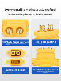 XT60/XT90 fixed male and female sockets, gold-plated high-current model aircraft ESC charging power plug connector