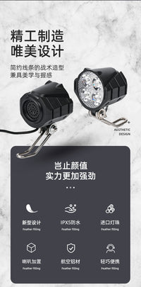 Faro LED universal superbrillante para bicicleta eléctrica y scooter, resistente al agua.