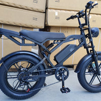 20-Inch Fat-Tire Moped-Style Electric Bike