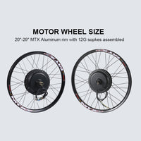 Kit de conversión de bicicleta eléctrica de 48 V/52 V y 2000 W: Juego de motor eléctrico MTB de alta potencia
