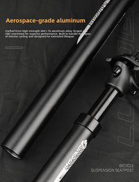 LUNJE mountain bike seatpost, aluminum alloy shock-absorbing seatpost, 350mm shock-absorbing spring seatpost