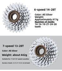 6–10 Speed Threaded Freewheel 13–32T for Mountain Bikes