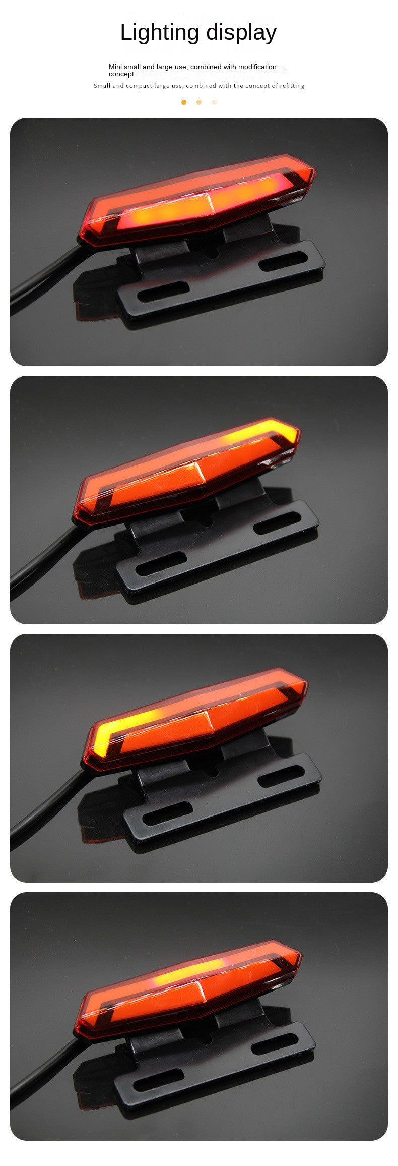 Electric Vehicle LED Rear Tail Light Turn Signal Flowing Driving Light Brake Light High Brightness Warning Light