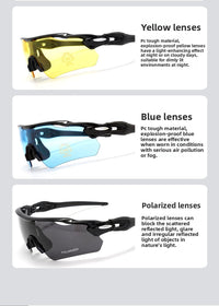 MTB Cycling Glasses Polarized Prescription Set, Outdoor Running Windproof Myopia Glasses