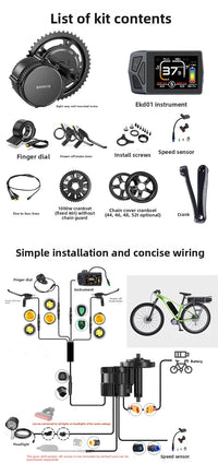 Kit de motor de tracción central BAFANG BBSHD 250W-1000W para conversión de bicicleta eléctrica