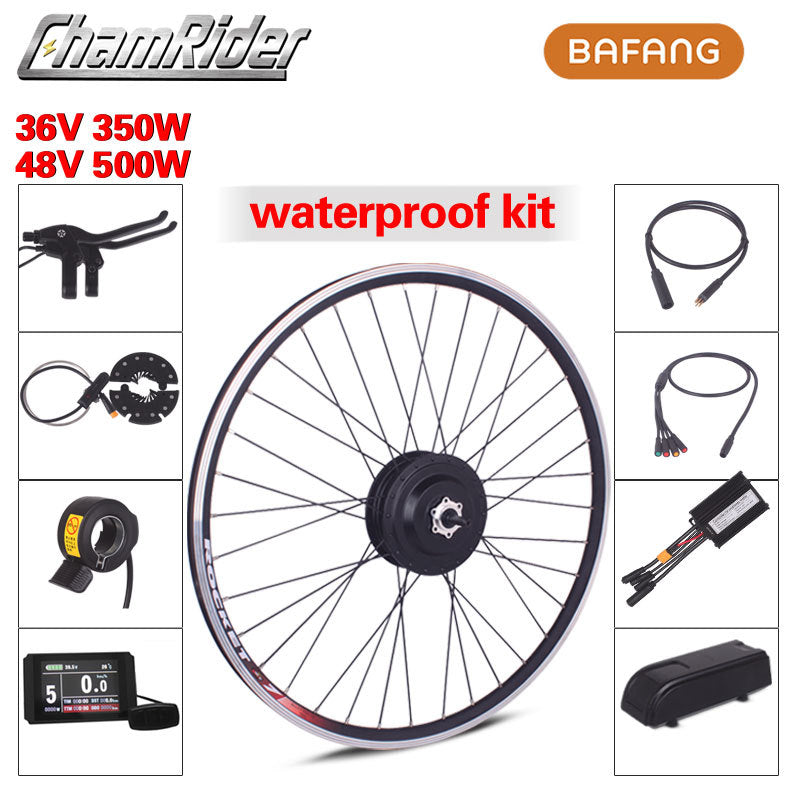 Kit de conversión de bicicleta eléctrica Bafang de 500 W con rueda motorizada de cubo de 36 V/48 V