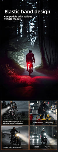 Rechargeable Bicycle Rear Light for MTB & Road Bikes – Night Riding Safety Tail Light