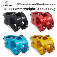 Mountain bike handlebar stem, aluminum alloy, fixed-gear, short stem, 25.4/31.8*45mm, CNC hollow stem