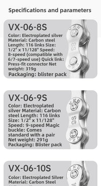 Lightweight Bike Chain 8–12 Speed for MTB & Road Bikes