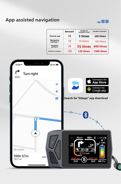 TSDZ2B/Z16 Ebike UART Smart Meter EKD01 Mid-Motor LCD Display