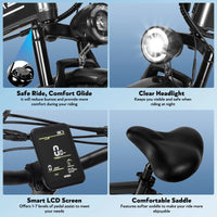 E20 Folding Electric Bike – 250W, 48V 15Ah, 20-Inch Fat Tires