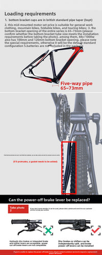 Kit de motor de tracción central BAFANG BBSHD 250W-1000W para conversión de bicicleta eléctrica