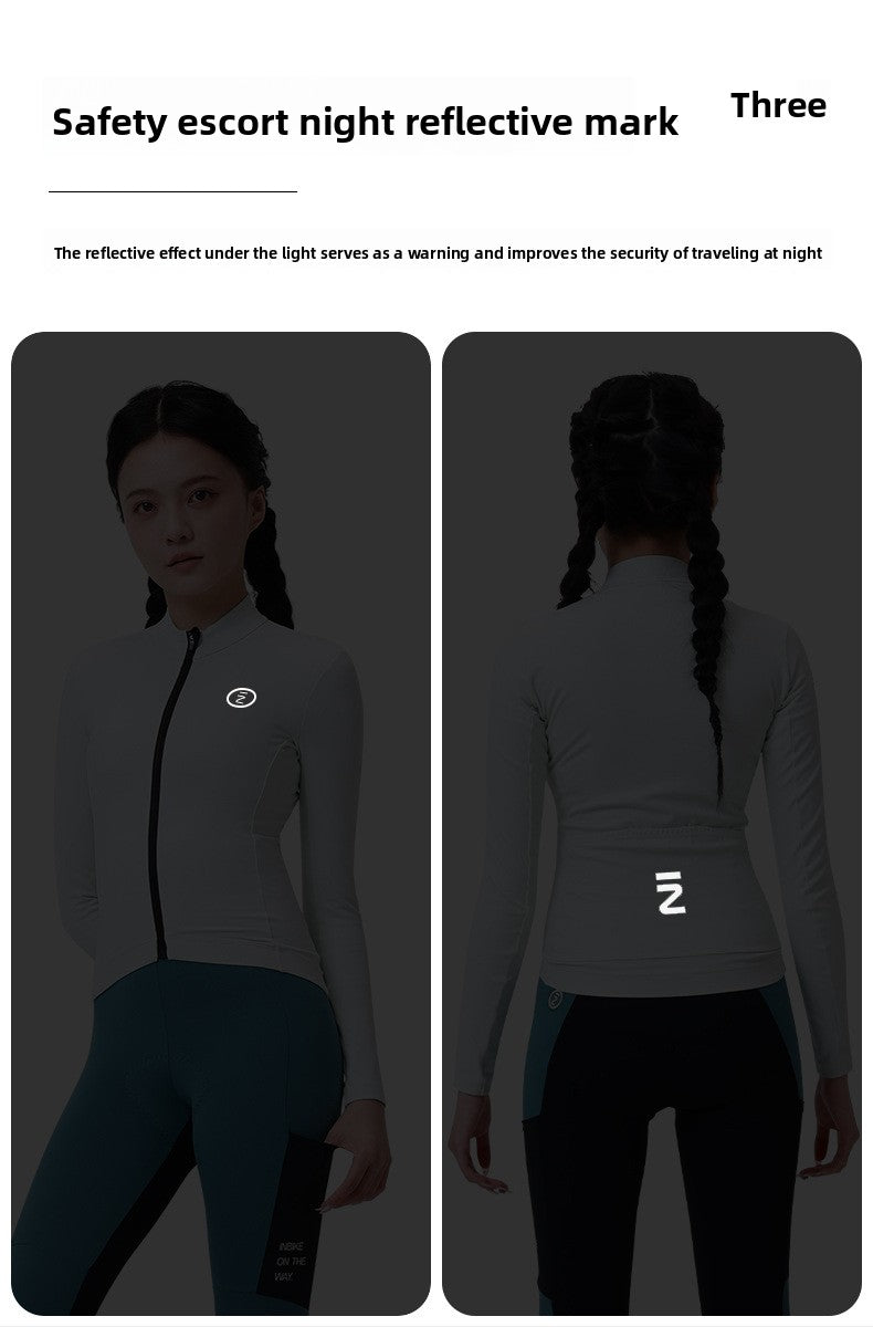 Traje de ciclismo térmico de invierno de polar para mujer, manga larga, chaqueta polar para bicicleta de carretera. 
