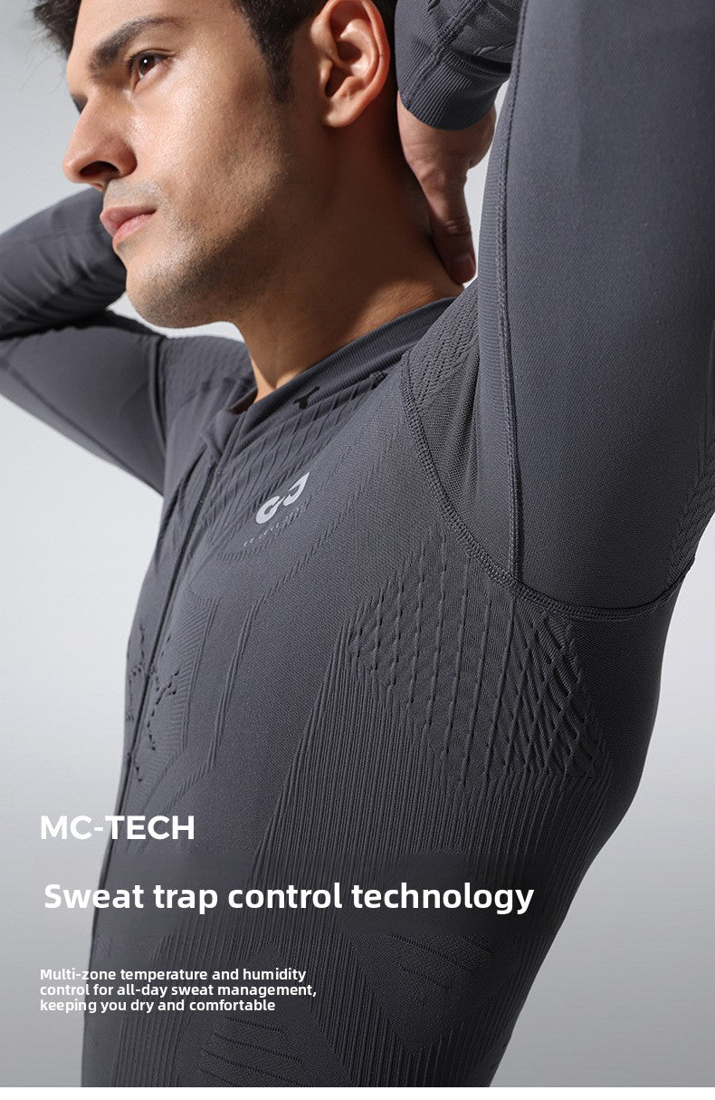 Camiseta deportiva de manga larga para hombre, para correr al aire libre, de secado rápido, para ciclismo de carretera, que absorbe la humedad, para otoño e invierno 