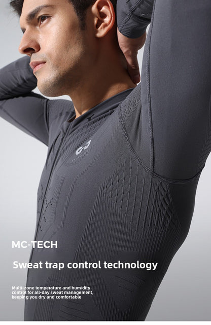Camiseta deportiva de manga larga para hombre, para correr al aire libre, de secado rápido, para ciclismo de carretera, que absorbe la humedad, para otoño e invierno 