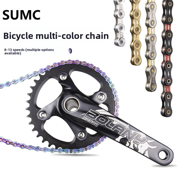 SUMC mountain bike chain, available in 8, 9, 10, 11, and 12 speeds, for both road and mountain bikes, hollow designs