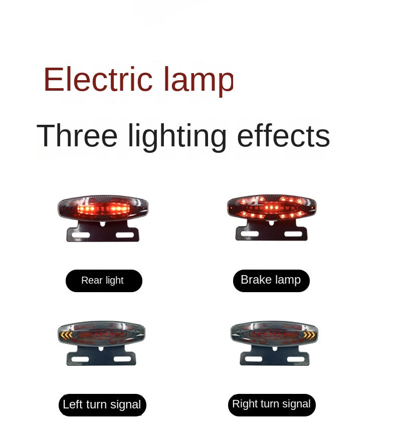 Luz trasera de freno LED para bicicleta eléctrica, luz trasera de seguridad impermeable de alto brillo 