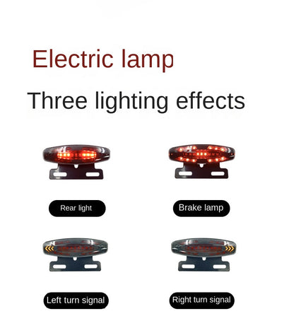 Luz trasera de freno LED para bicicleta eléctrica, luz trasera de seguridad impermeable de alto brillo 