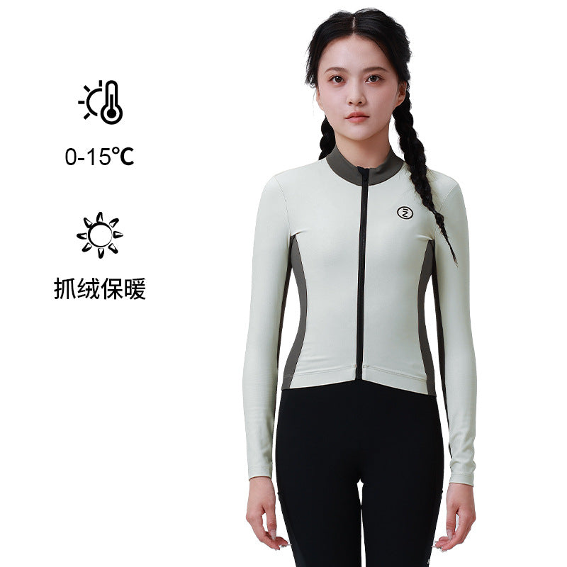 Traje de ciclismo térmico de invierno de polar para mujer, manga larga, chaqueta polar para bicicleta de carretera. 
