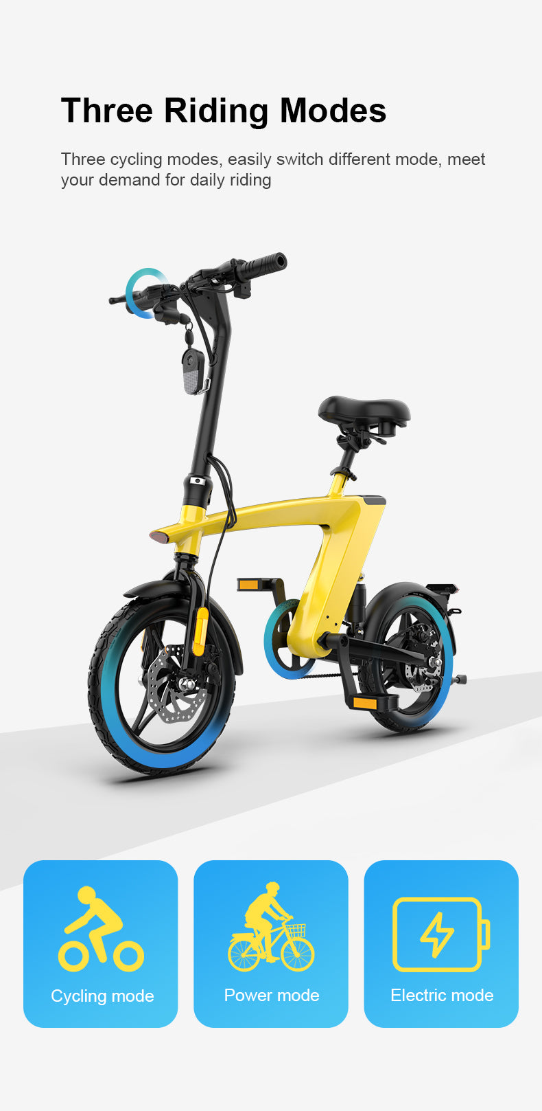 Quick-Fold Design, ideal Electric City Bike for daily commuting and solving the "last mile" travel challenge.