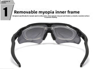 MTB Cycling Glasses Polarized Prescription Set, Outdoor Running Windproof Myopia Glasses
