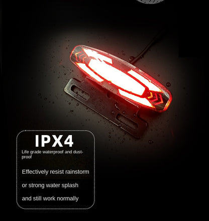 Luz trasera de freno LED para bicicleta eléctrica, luz trasera de seguridad impermeable de alto brillo 