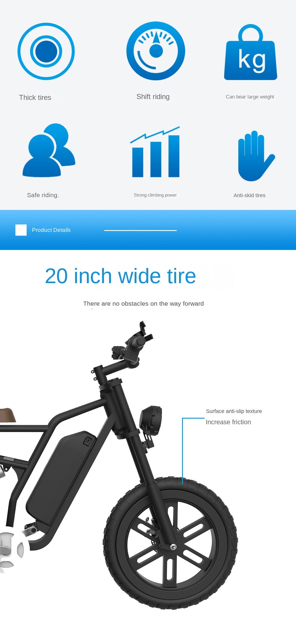 Off-road 20-inch Large Tire Mountain Climbing Electric Dual-use New Factory Production Electric Mountain Bike