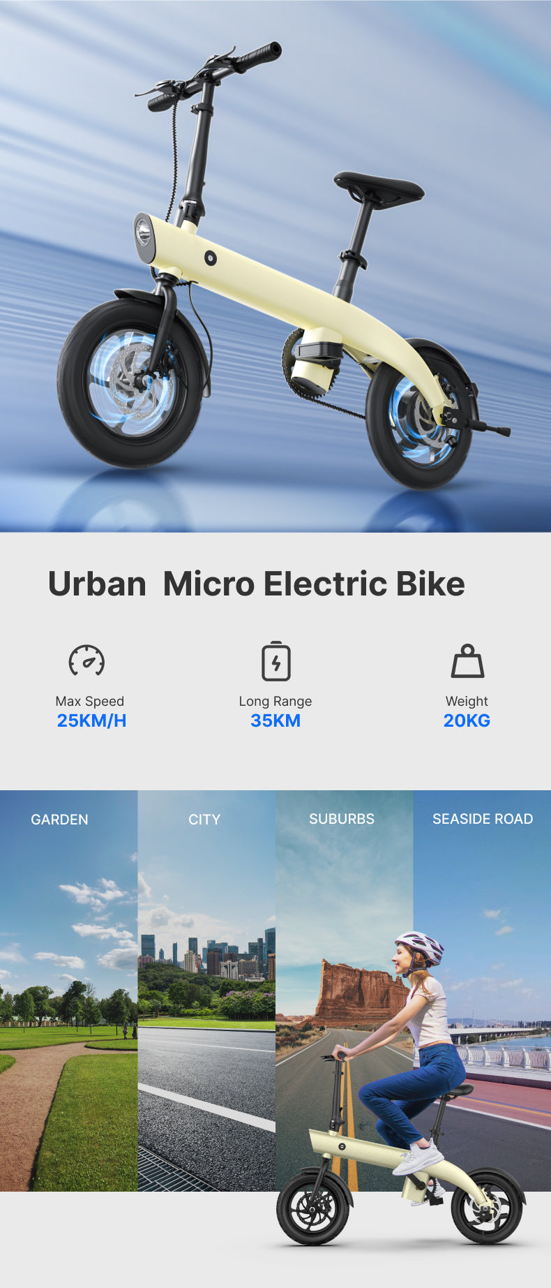 14" Aluminum Folding E-Bike: 36V 250W Rear Hub Motor, 3-Speed, Lightweight Lithium Battery Electric Bicycle