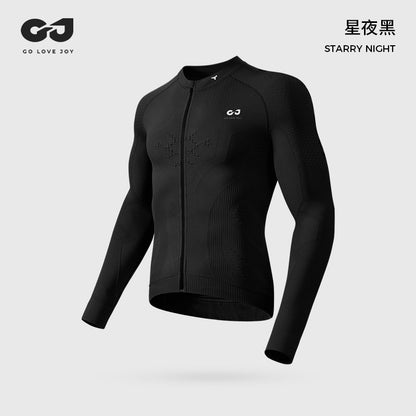 Camiseta deportiva de manga larga para hombre, para correr al aire libre, de secado rápido, para ciclismo de carretera, que absorbe la humedad, para otoño e invierno 