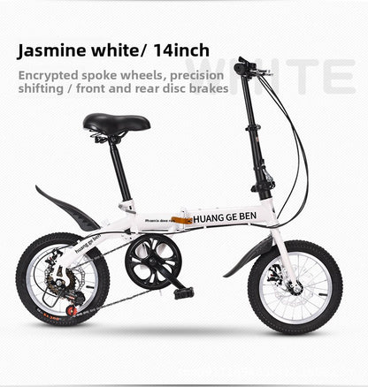 12-20" Folding Bike: No-Assembly Mini City Bicycle with Disc Brakes
