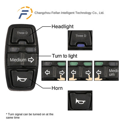 Bicycle Lithium Battery Modification Accessories Five Star DK336 Three-in-One Switch 36v48v Horn Headlight Steering Switch