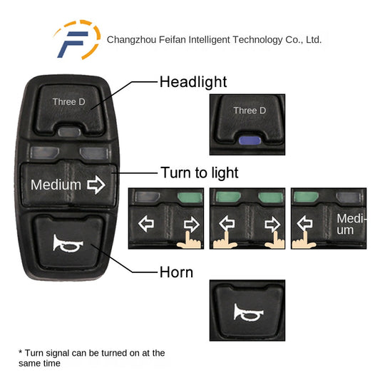 Bicycle Lithium Battery Modification Accessories Five Star DK336 Three-in-One Switch 36v48v Horn Headlight Steering Switch
