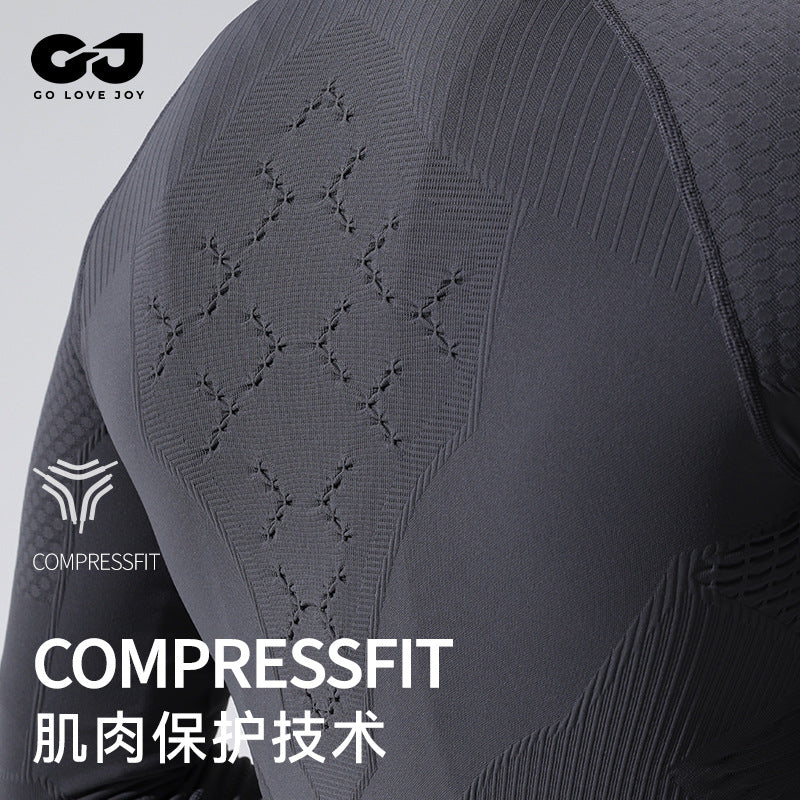 Camiseta deportiva de manga larga para hombre, para correr al aire libre, de secado rápido, para ciclismo de carretera, que absorbe la humedad, para otoño e invierno 
