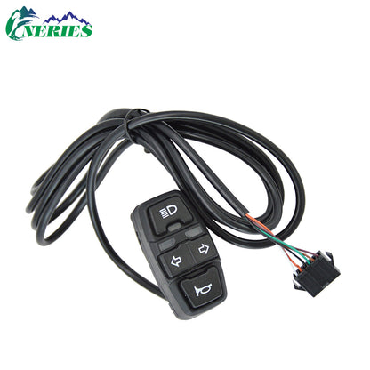 Electric Bicycle High Brightness Front Light Tail Light Brake Turn Signal Combination Five-Star Switch Button Scooter Modification Parts