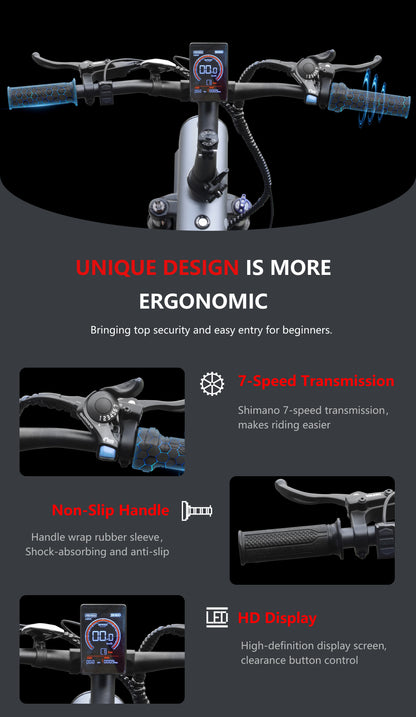 Q3 Fat Tire E-Bike – 48V 750W High Power Full Suspension Electric Bicycle for Adults