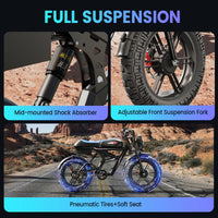 2000W Dual-Motor Electric Bike – 20-Inch Fat-Tire Off-Road E-Bike