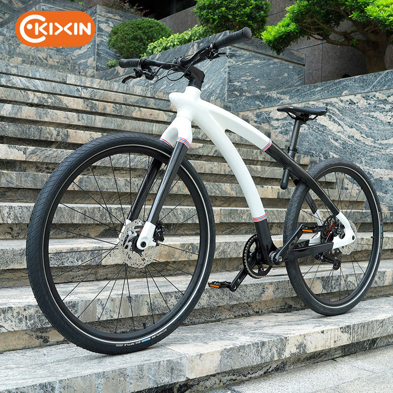 High-Performance 28" Carbon Fiber Sport Commuter – Shock Absorption System & Dual Disc Brakes, Ideal for Long-Distance Commuting & Weekend Touring.