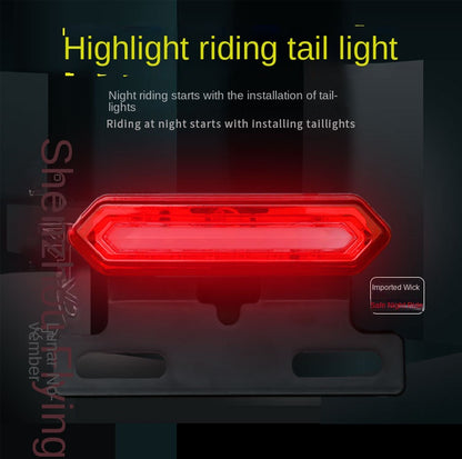 Luz trasera de freno intermitente roja y azul para bicicleta eléctrica, luz de seguridad LED impermeable para conducción nocturna, batería 