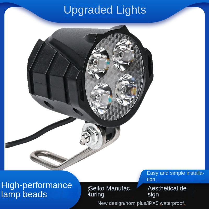 Super Bright Ebike LED Headlight Universal, Scooter LED Headlight Waterproof