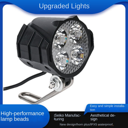 Super Bright Ebike LED Headlight Universal, Scooter LED Headlight Waterproof