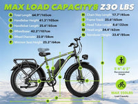 F26 Full-Suspension Fat-Tire Electric Bike – 48V 15.6Ah