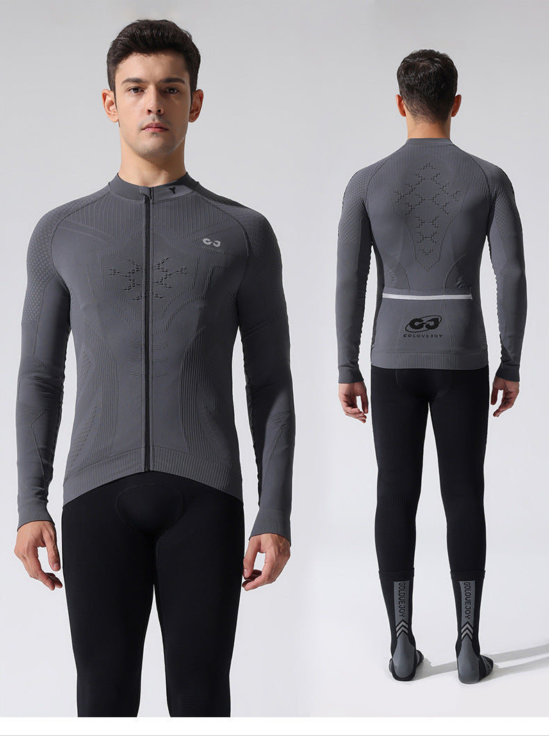 Camiseta deportiva de manga larga para hombre, para correr al aire libre, de secado rápido, para ciclismo de carretera, que absorbe la humedad, para otoño e invierno 